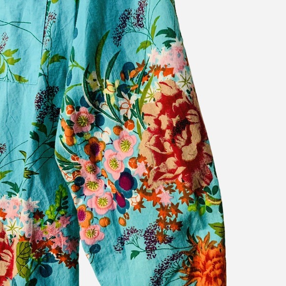 Soft Surroundings Cotton Butterfly Garden Art-to-Wear Long  Shirt Dress - Picture 5 of 10